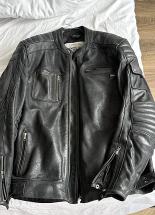 Куртка чоловіча шкіряна чорна для мотоцикла