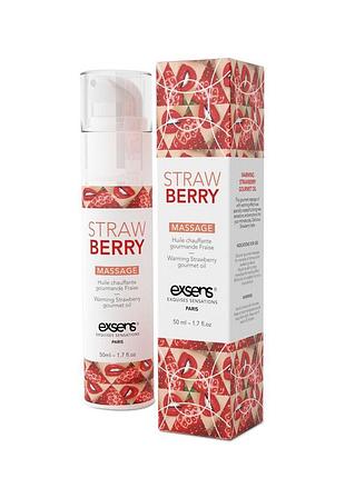 Массажное масло exsens strawberry 50 мл разогревающее, без сахара, без парабенов, съедобное