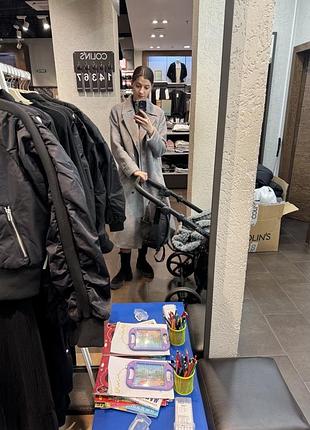 Пальто жіноче сіре демісезонне