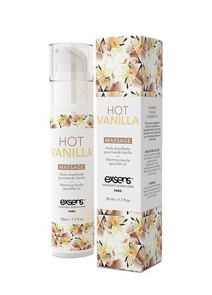 Массажное масло exsens hot vanilla 50мл разогревающее, без сахара, без парабенов, съедобное