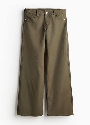 Прямые джинсы хаки с низкой посадкой h&amp;m, разм. eur 40 (идеальное состояние)
