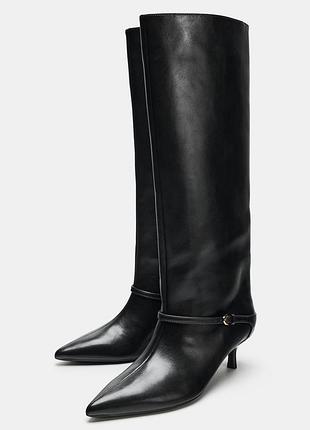 Чоботи жіночі чорні zara new