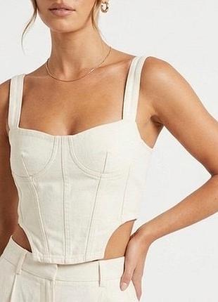 Топ жіночий zara джинсовий білий
