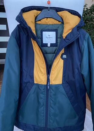 Куртка для хлопчика pepe jeans синя, зелена, жовта, розмір 140 (10 років)