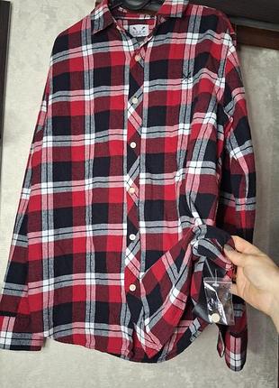 Чоловіча сорочка в клітинку червоно-чорна grew clothing co