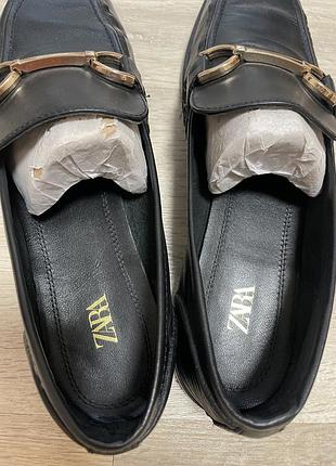 Лофери шкіряні жіночі zara чорні 4