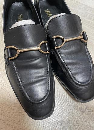 Лофери шкіряні жіночі zara чорні 5
