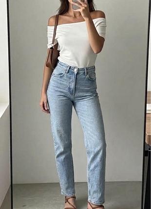 Джинси zara блакитні висока посадка розмір xs-s