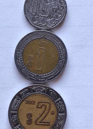 Підбірка, лот монет-мексики 3 штуки.
