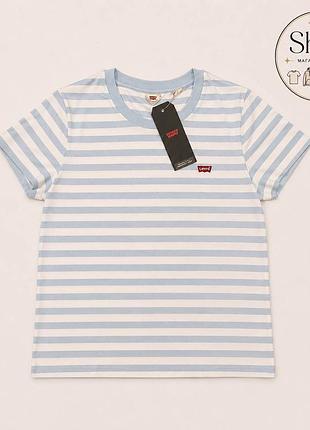 Футболка levi's у блакитну смужку (нова з бірками)   розмір: m
