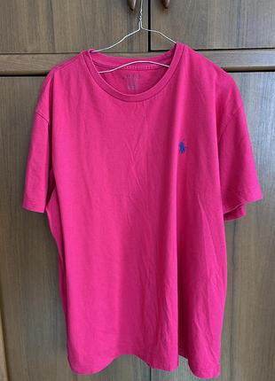 Футболка чоловіча ralph lauren,малинова,розмір м