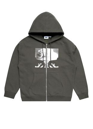 Чоловіче худі obey на блискавці з принтом, хакі