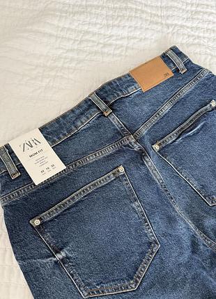 Джинси жіночі zara mom-fit сині