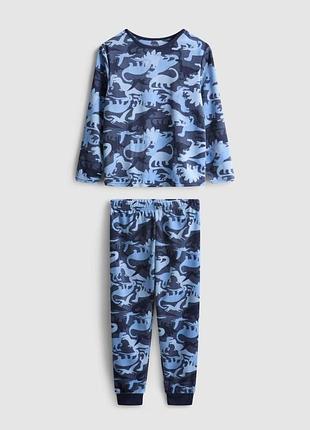 Детская теплая велюровая пижама для мальчика primark 110 см синяя (26091301d)