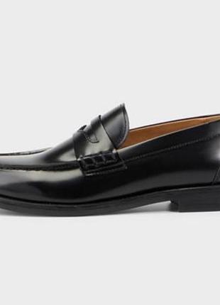 Класичні чорні чоловічі лофери пенні (penny loafers) від преміальної лінійки відомого британського бренду reiss