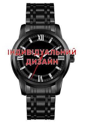 Класичний чоловічий годинник awarder 025 black під індивідуальний дизайн, водонепроникний
