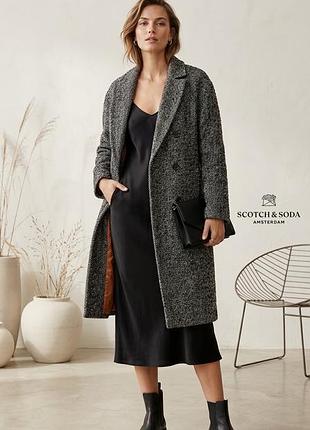 Пальто жіноче scotch&soda в ялинку, прямий крій, розмір s
