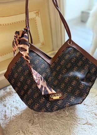 Сумка guess коричневая средняя