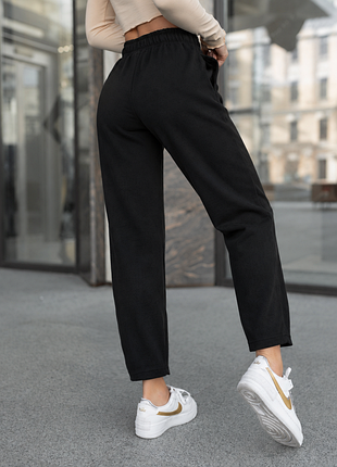 Спортивные штаны zara xs s с начесом хлопок спортивный хлопок брючины брюки брюки черные укороченные хлопок на флисе высокая посадка