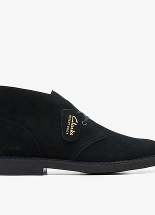 Черевики чоловічі clarks desert boot чорні замшеві