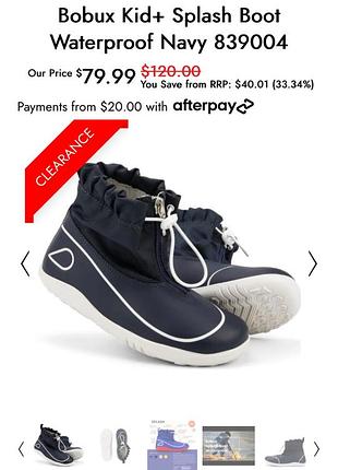 Чоботи дитячі bobux kid+ splash boot waterproof black 201319