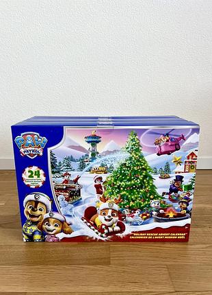 Адвент-календар щенячий патруль новорічний на 24 сюрпризи spin master paw patrol holiday rescue advent calendar
