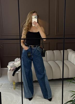 Джинси жіночі wide leg з високою посадкою та широкими штанинами, сині