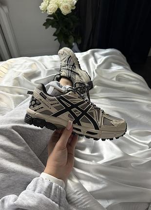 Asics gel-kahana 8 beige black gore-tex | бежево-чорні водонепроникні кросівки | 38–45