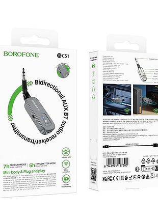 Bluetooth-ресивер borofone clear way aux bt audio receiver/transmitter metal grey ( ) 2