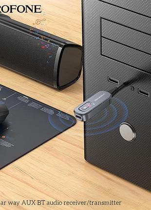 Bluetooth-ресивер borofone clear way aux bt audio receiver/transmitter metal grey ( ) 9
