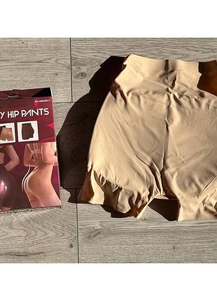Коригуючі безшовні труси-шорти пуш-ап з високим поясом body hip pants, розмір s