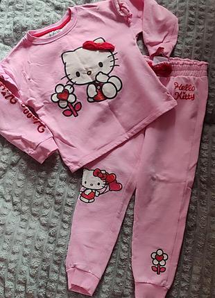 Повсякденний костюм для дівчинки hello kitty рожевий флісовий