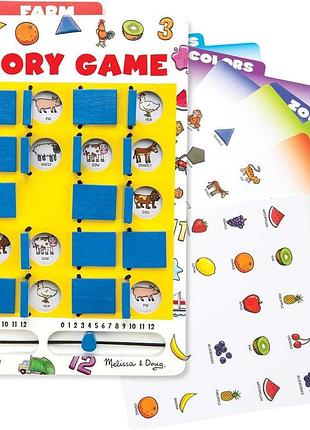 Melissa&doug memory game flip to win дерев'яна гра "меморі" на розвиток пам'яті зі змінними полями