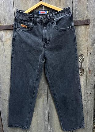Джинси чоловічі empyre loose fit graffiti logo washed black denim