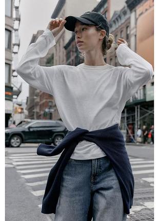 Білий лонгслів від zara 7
