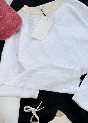 Білий лонгслів від zara 3