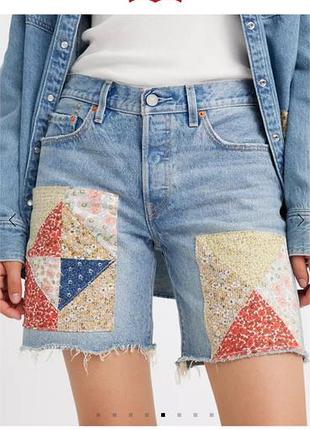 Шорти жіночі levi’s 90s patchwork medium wash 3