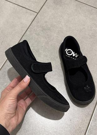 Clarks дитячі текстильні туфельки чорні на липучці, 32 р., 20,5 см