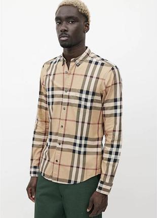 Сорочка чоловіча burberry у клітинку бежева