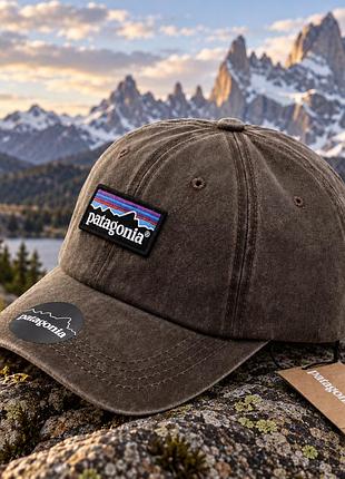 Винтажная кепка patagonia, бейсболка патагония с вышитым логотипом, унисекс коричневая