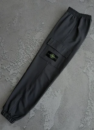 Спортивные штаны stone island черные, графит, зумруд