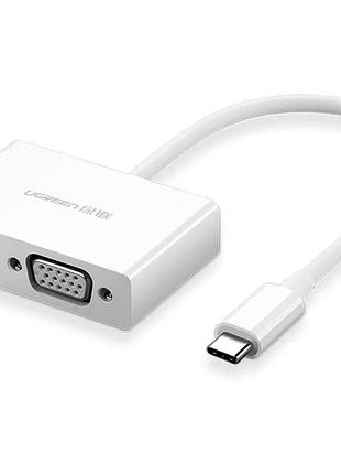 Usb-хаб ugreen usb type c to hdmi + vga converter - white