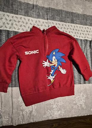 Світшот дитячий червоний з принтом sonic