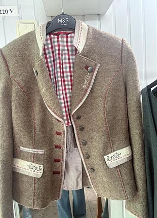 Вінтажна вовняна куртка-жакет в альпійському стилі (трахтен / trachten jacket).