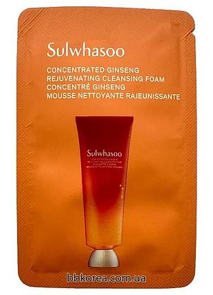 Концентрированная женьшеневый пена sulwhasoo пробник sulwhasoo concentrated ginseng rejuvenating cleansing foam