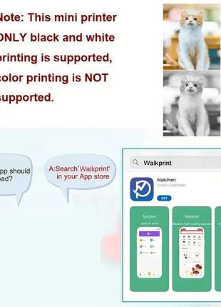 Дитячий термопринтер cat printer pink, bluetooth, зп type-c 7