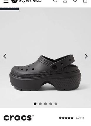 Сабо жіночі crocs на платформі чорні 3