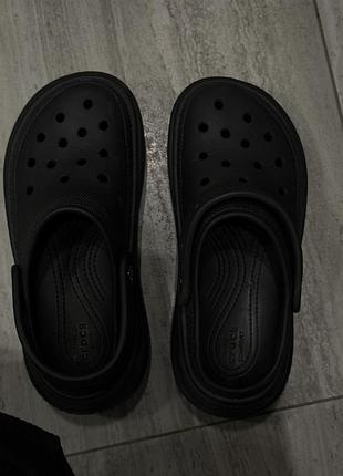 Сабо жіночі crocs на платформі чорні 7