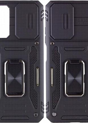Ударопрочный чехол camshield army ring для xiaomi redmi 10 черный / black