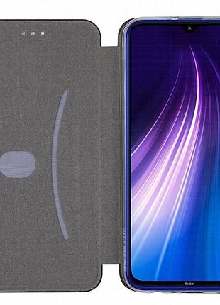 Кожаный чехол-книжка classy для xiaomi redmi note 8 / note 8 2021 черный 3
